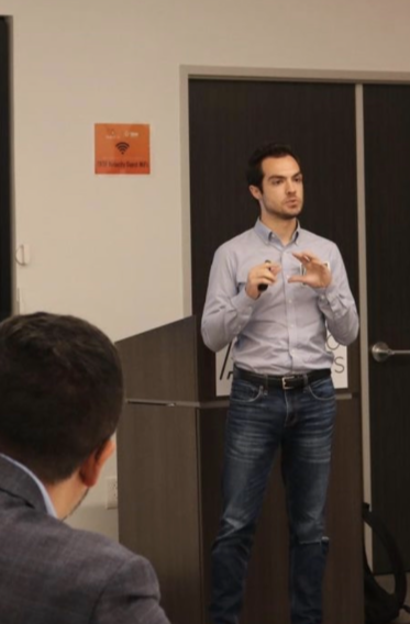 David speaking to a group